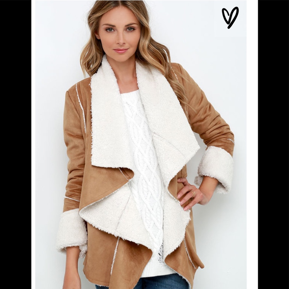 SOMEDAYS LOVIN Hail Sunrise Tan Sherpa Coat